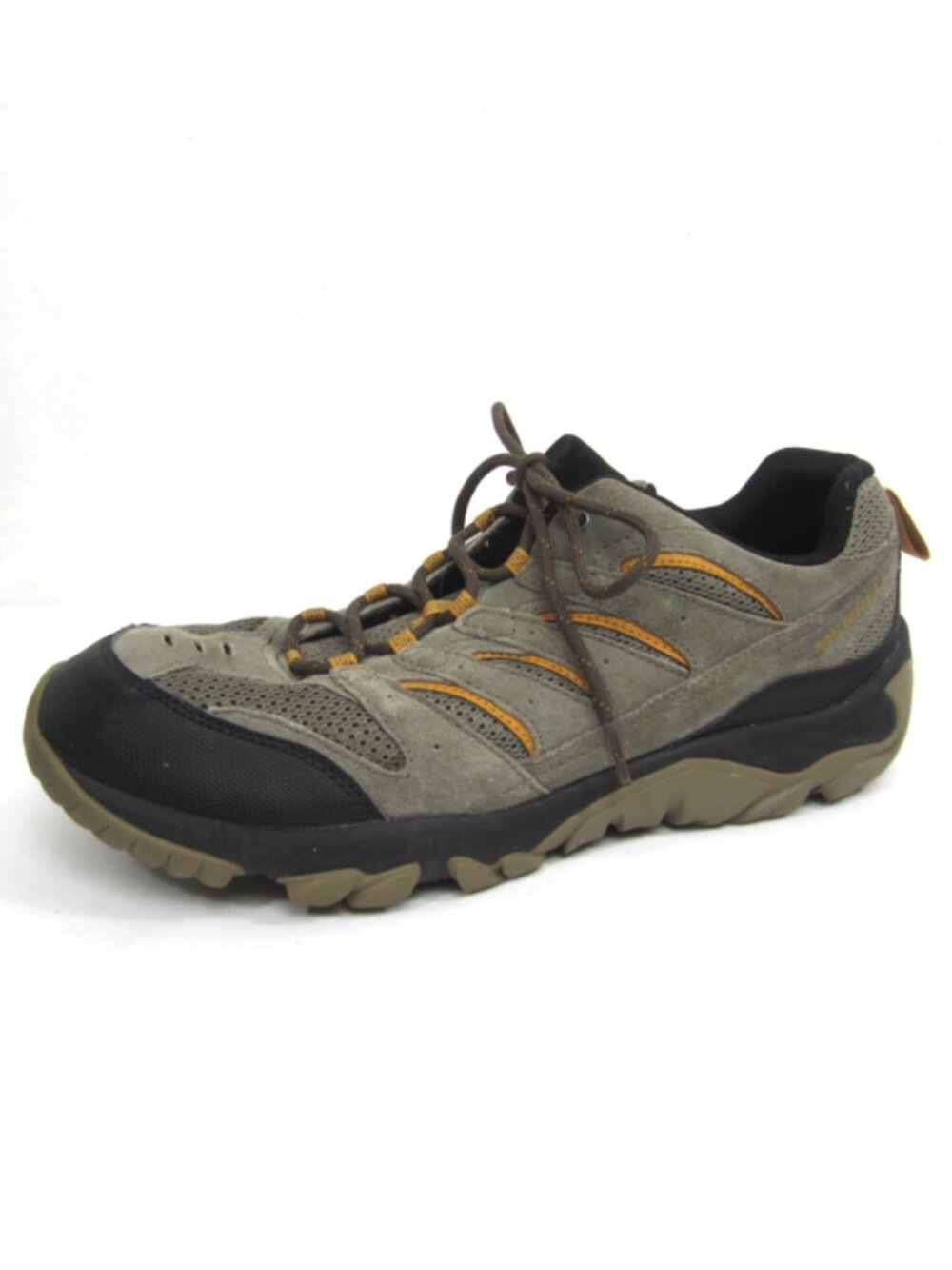 Merrell Pine Vent Size 13M Mens Low Hiking Trail Running Shoe Gray Yellow J09583